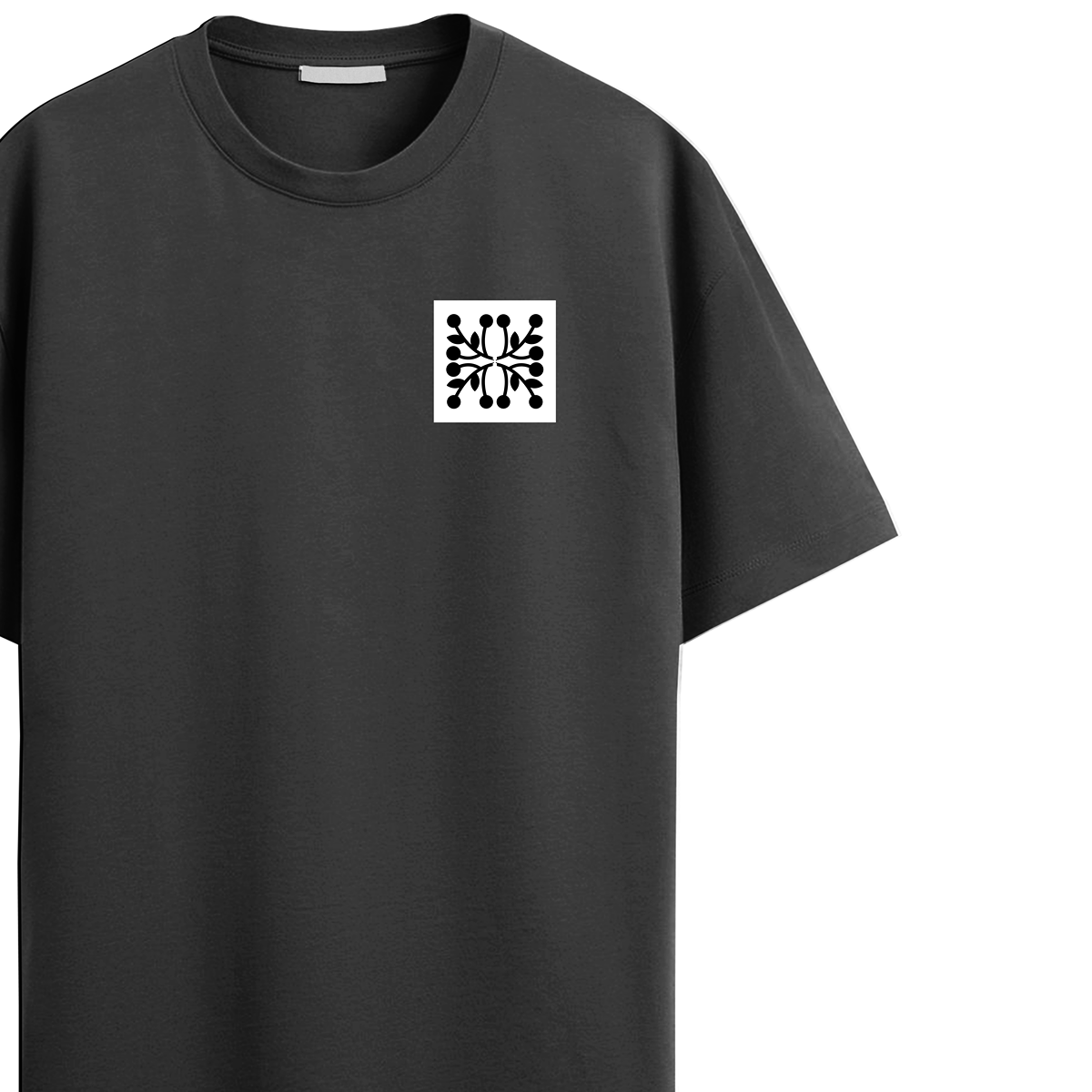 Dot Pattern Black Oversized Tee