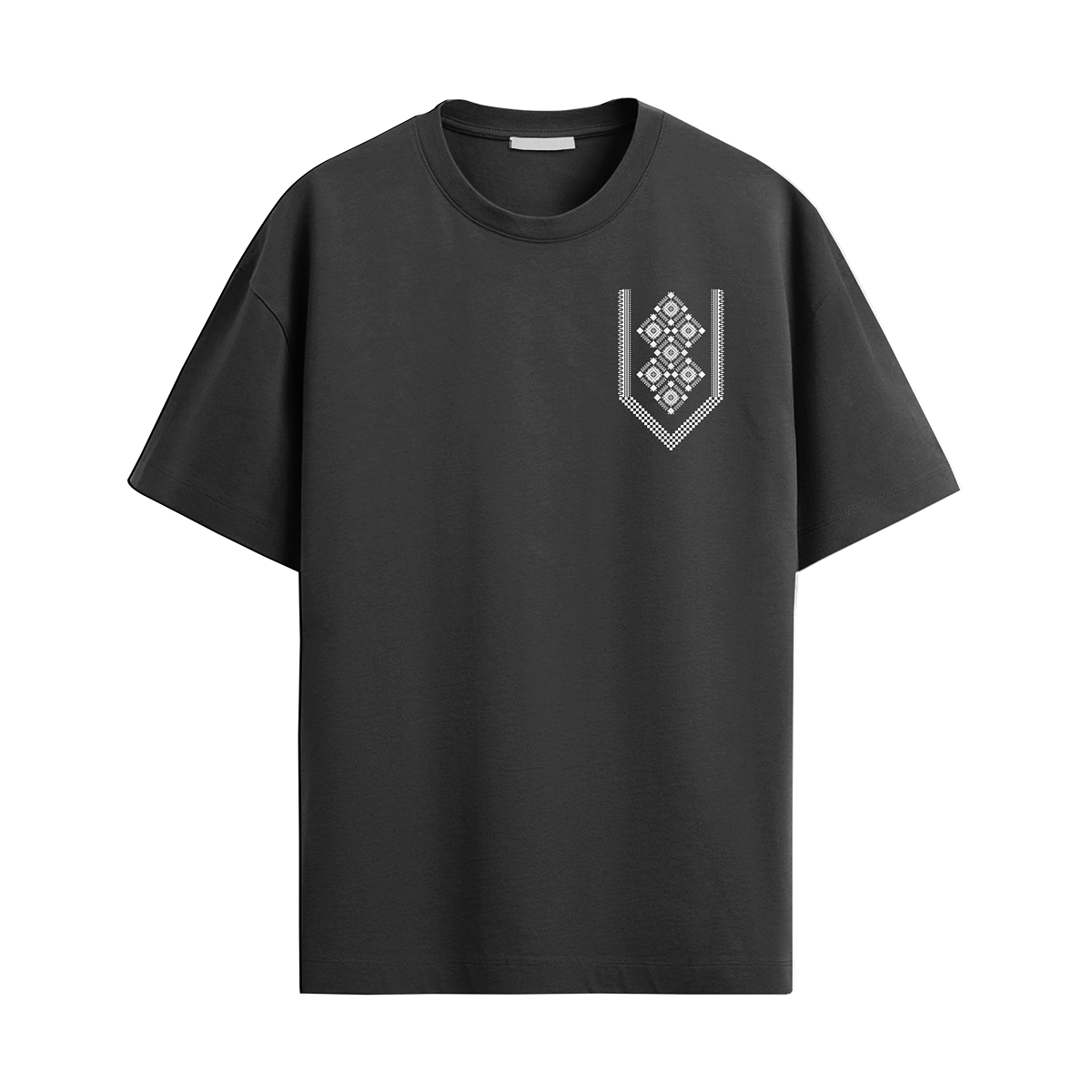 Lacti Black Pattern Oversized Tee