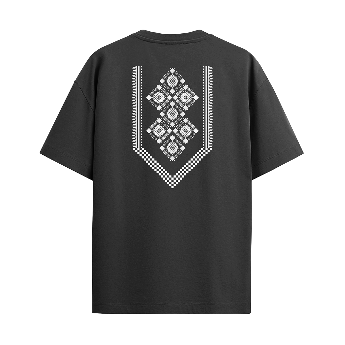 Lacti Black Pattern Oversized Tee