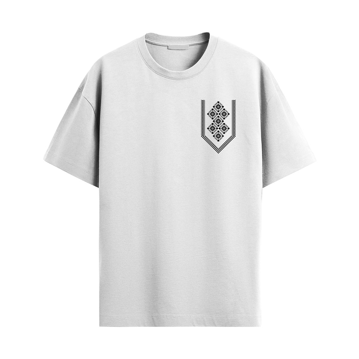 Lacti White Pattern Oversized Tee