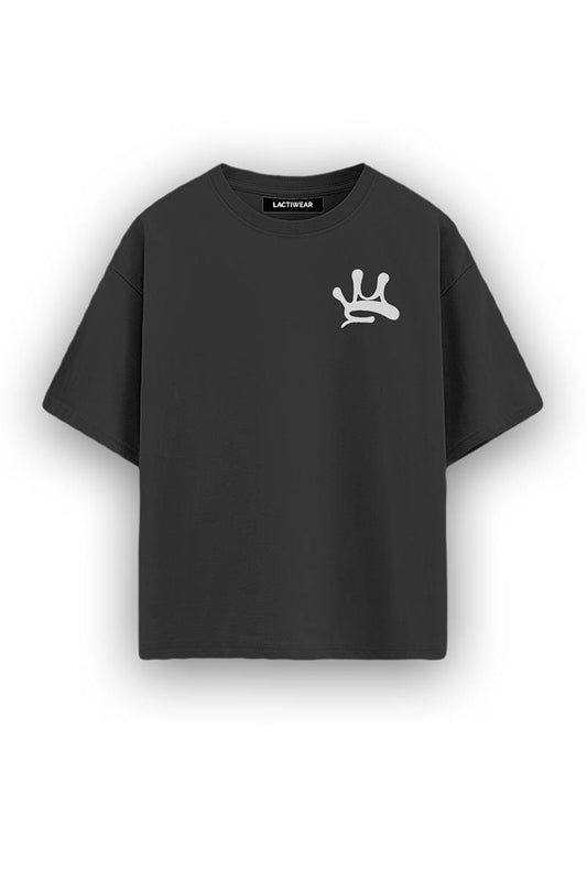 Crown Black Oversized Tee