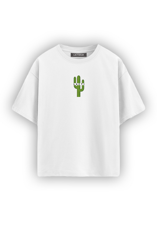 Lacti Cactus White Oversized Tee