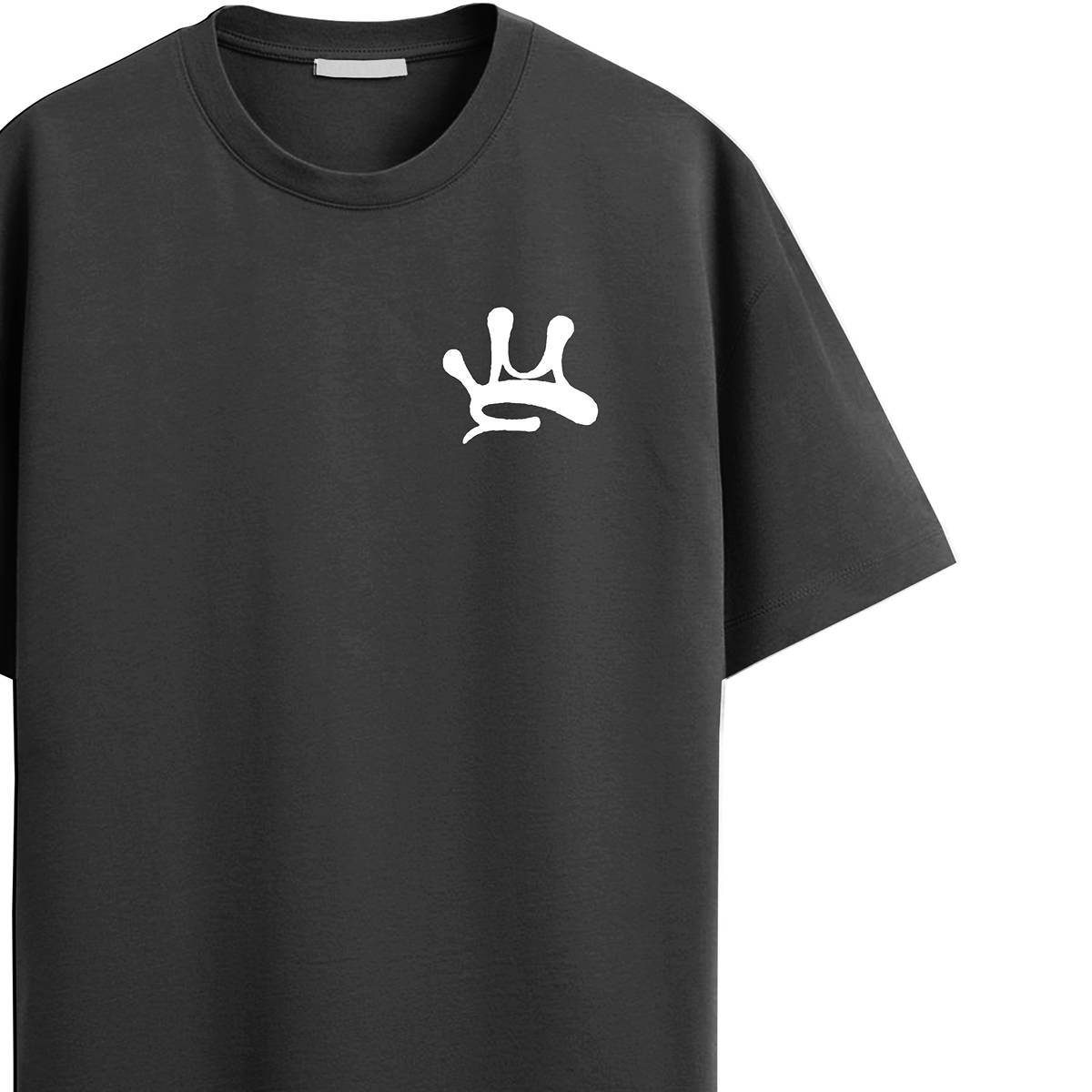 Crown Black Oversized Tee