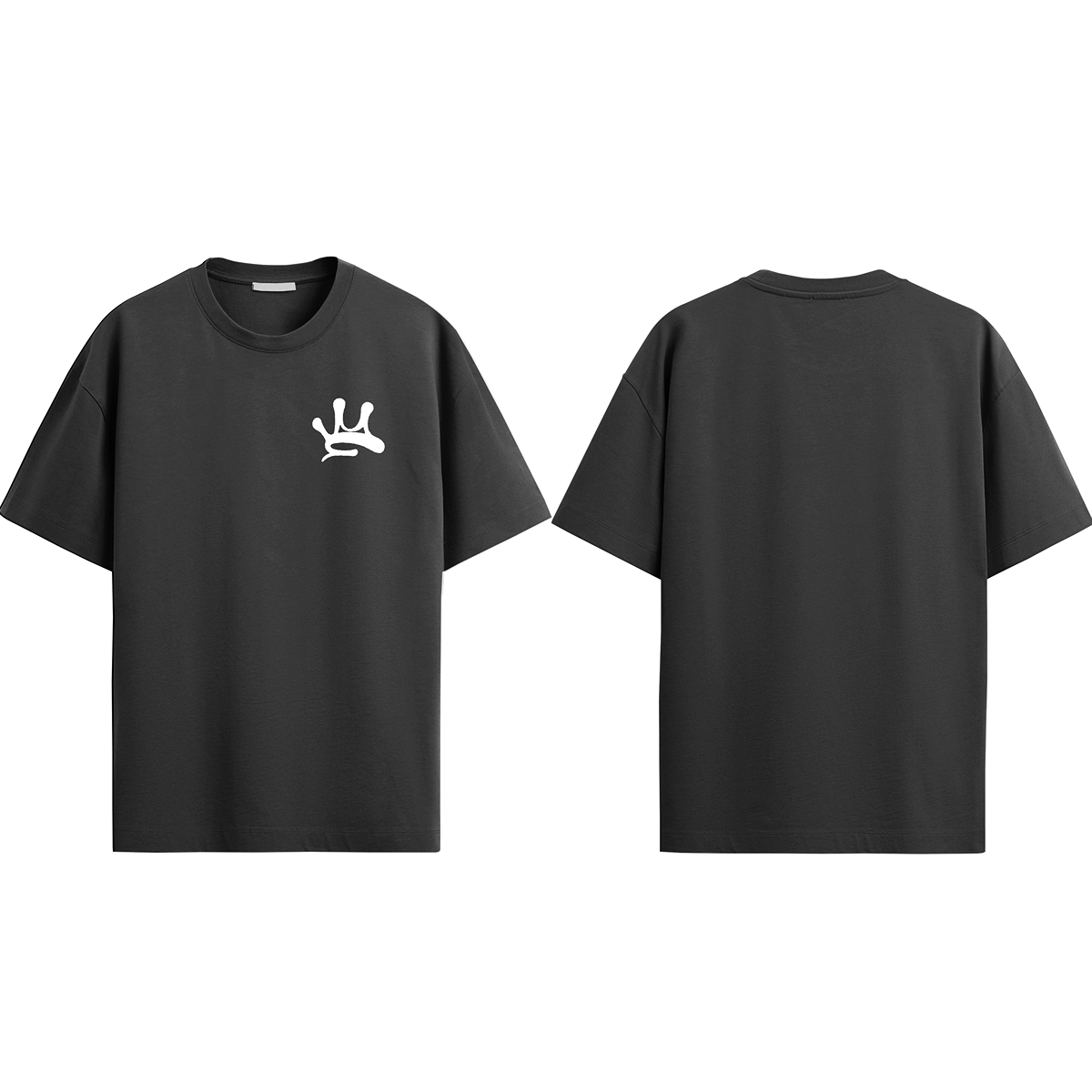 Crown Black Oversized Tee