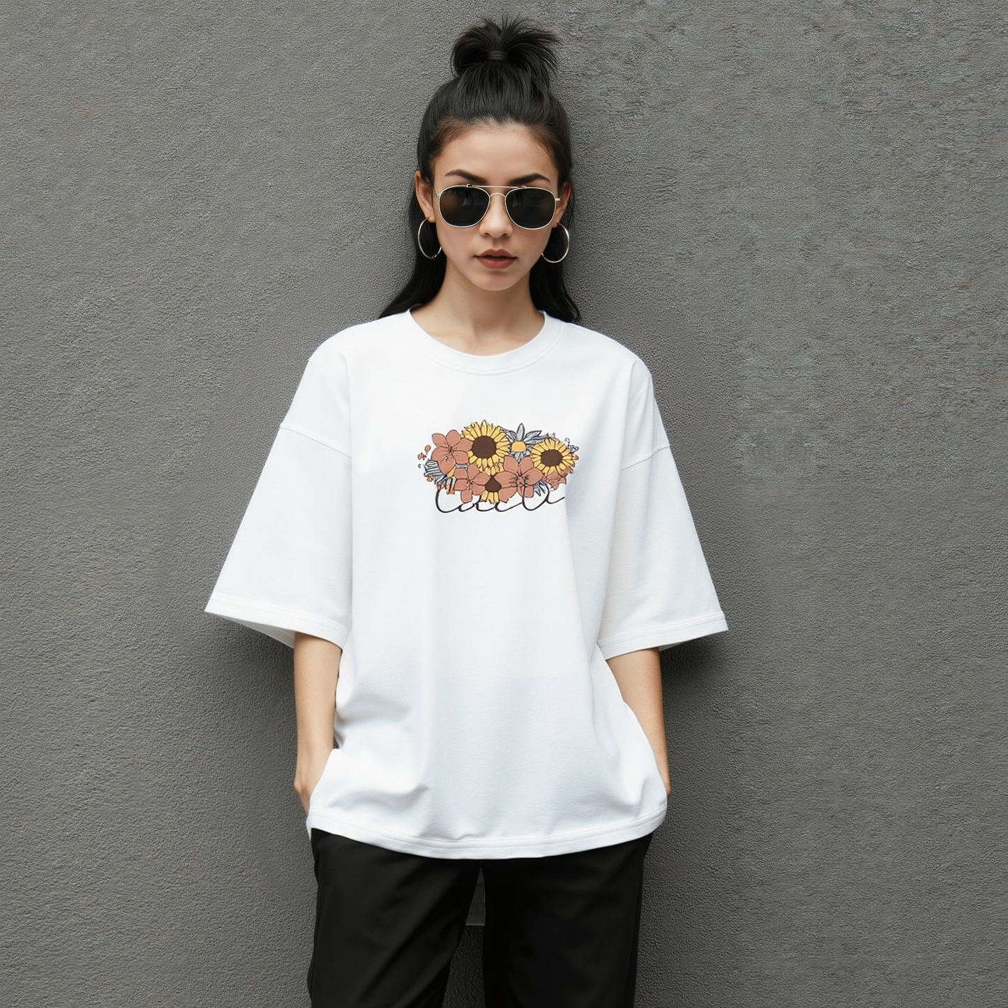 Lacti Flower Oversized Tee