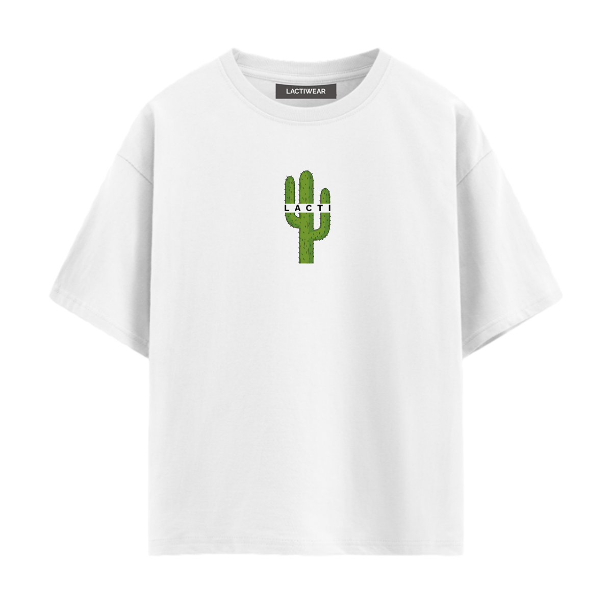 Lacti Cactus White Oversized Tee