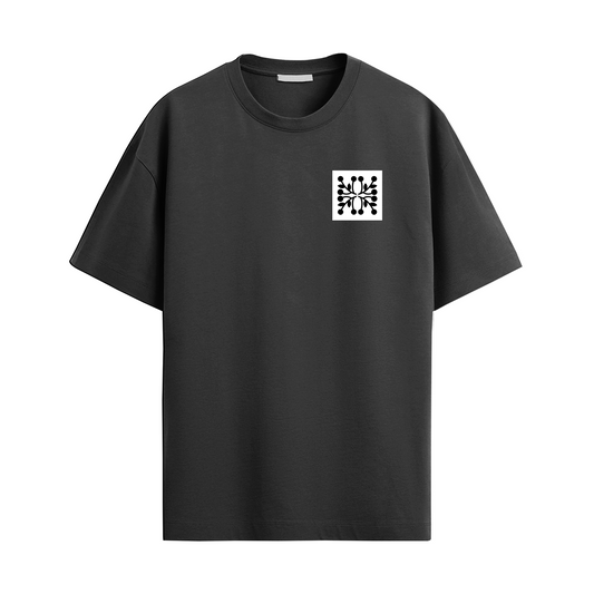 Dot Pattern Black  Oversized Tee