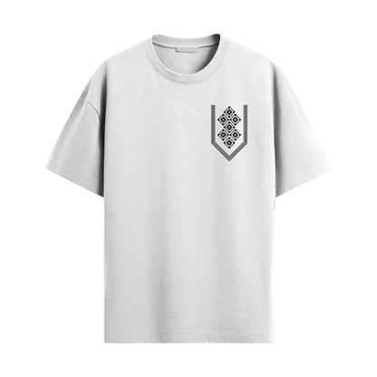 Lacti White Pattern Oversized Tee