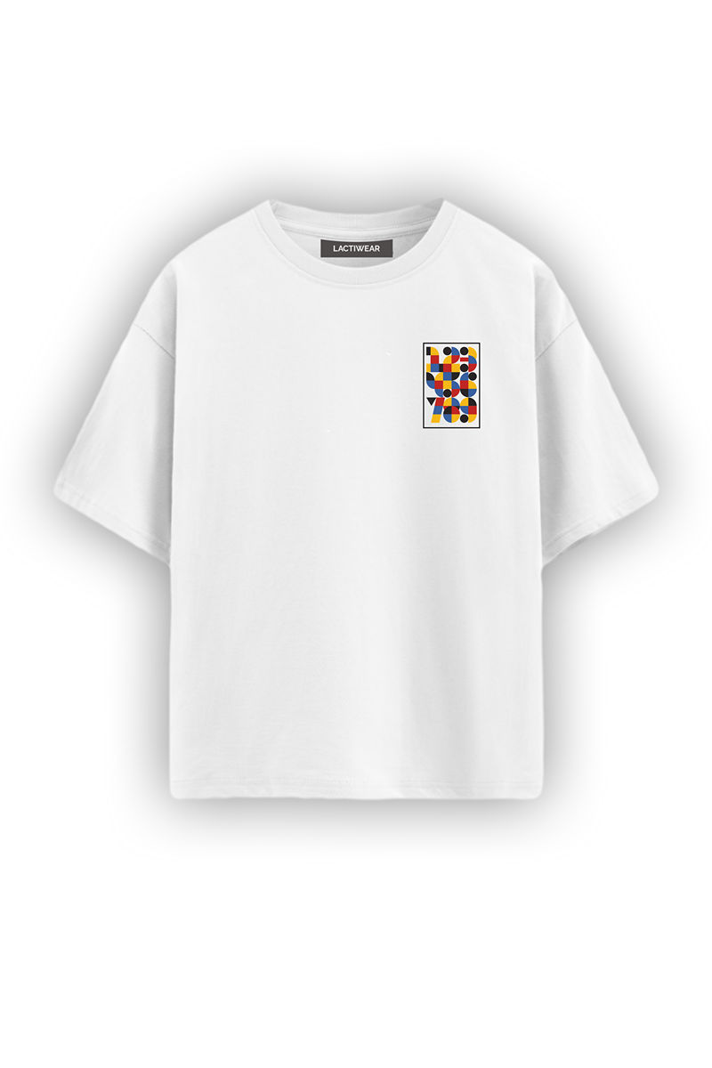 All in Numbers white Oversized Tee
