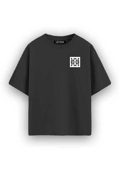 Dot Pattern Black  Oversized Tee