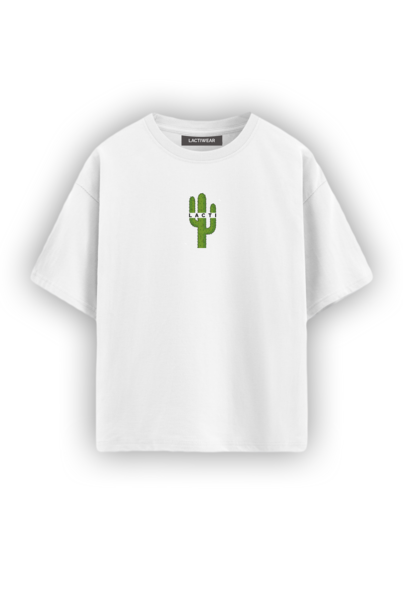 Lacti Cactus White Oversized Tee