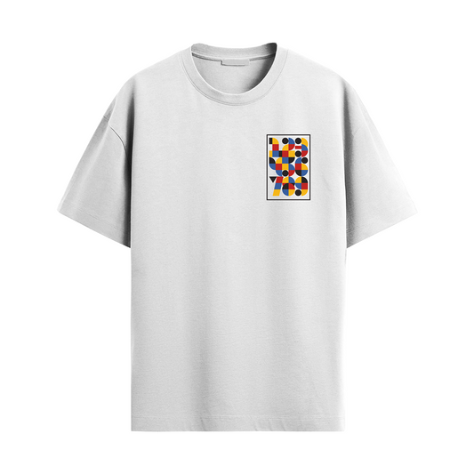All in Numbers white Oversized Tee