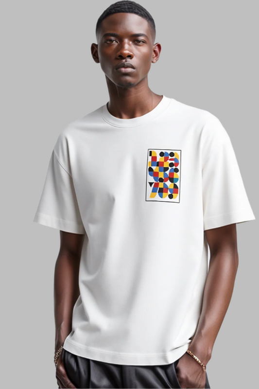 All in Numbers white Oversized Tee