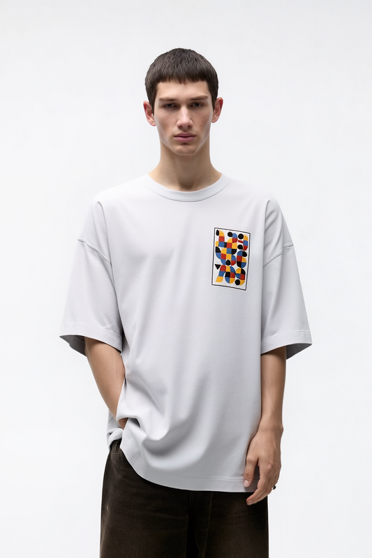 All in Numbers white Oversized Tee