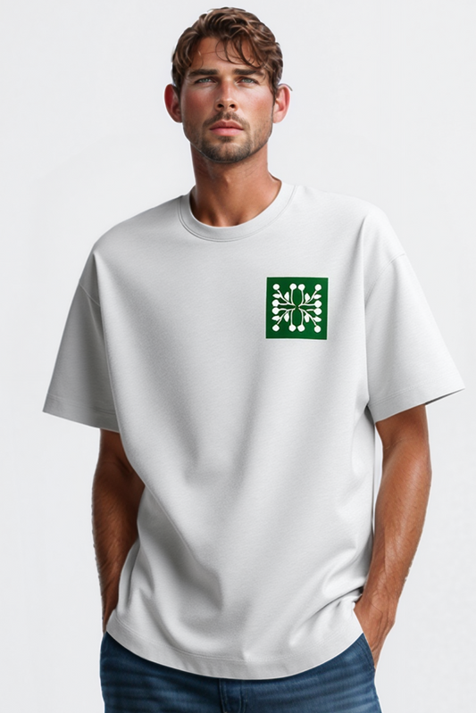 Dot Pattern White Oversized Tee