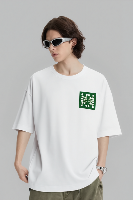 Dot Pattern White Oversized Tee