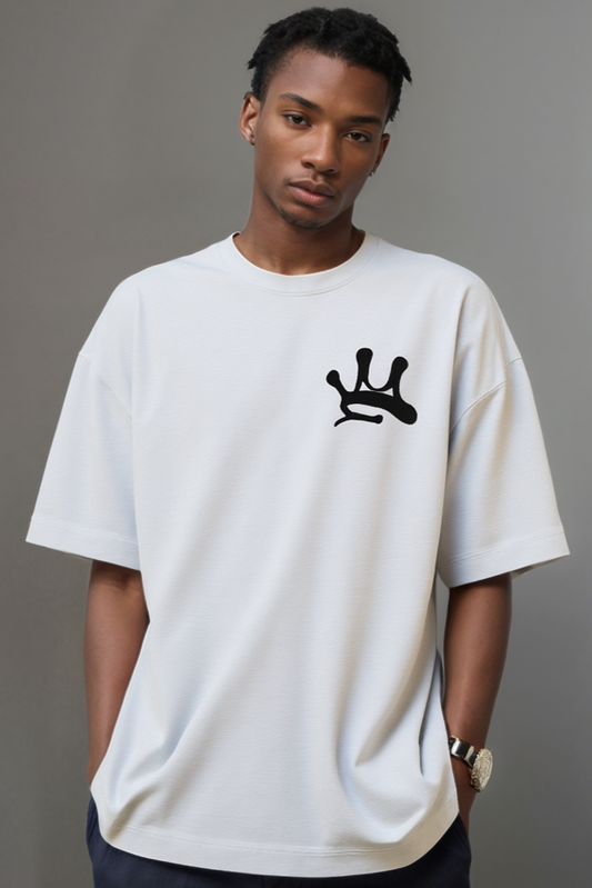 Crown White Oversized Tee