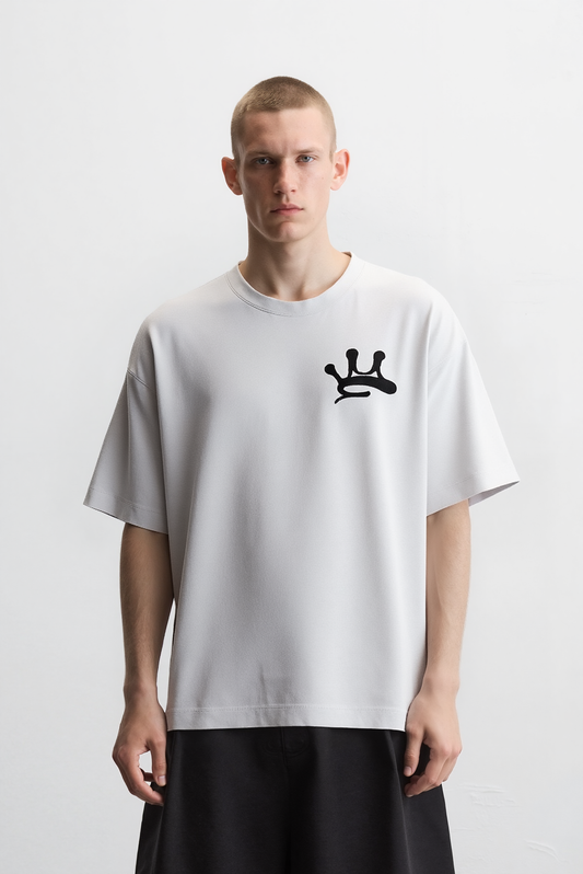 Crown White Oversized Tee