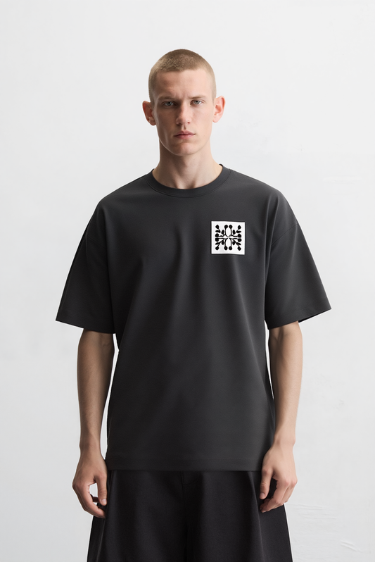 Dot Pattern Black  Oversized Tee