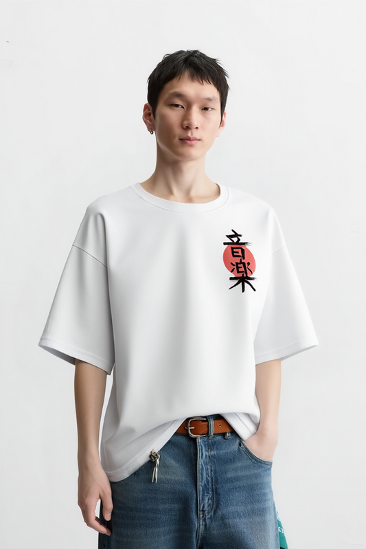 Lacti Red Moon White Oversized Tee
