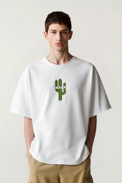 Lacti Cactus White Oversized Tee