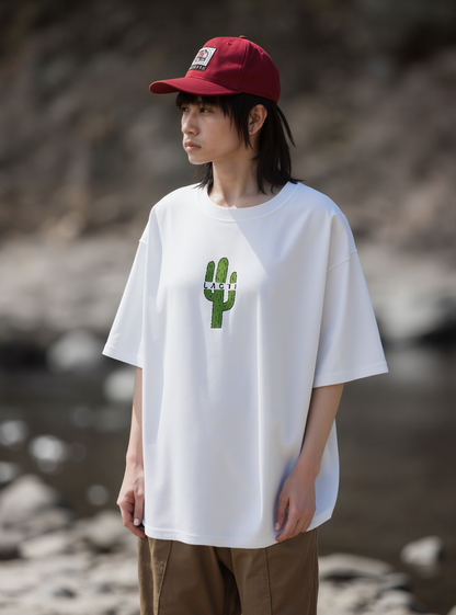 Lacti Cactus White Oversized Tee